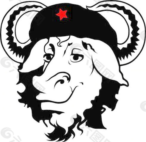 GNU帽牛剪贴画