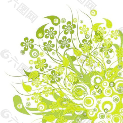 绿色花卉矢量图形