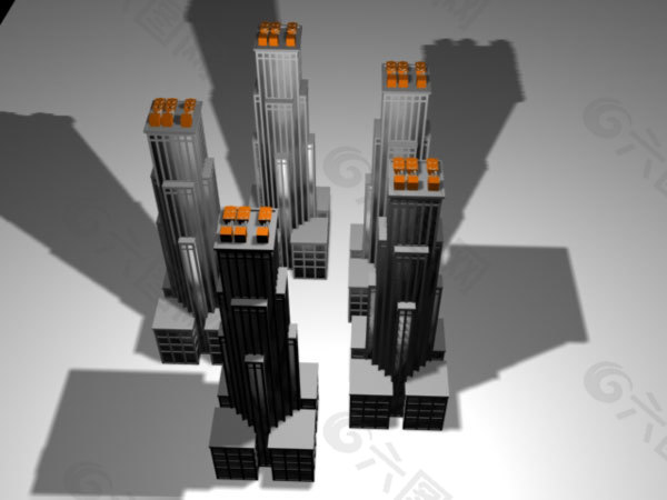高楼大厦模型图