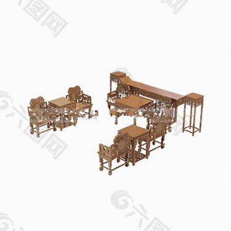 中式家具模型设计
