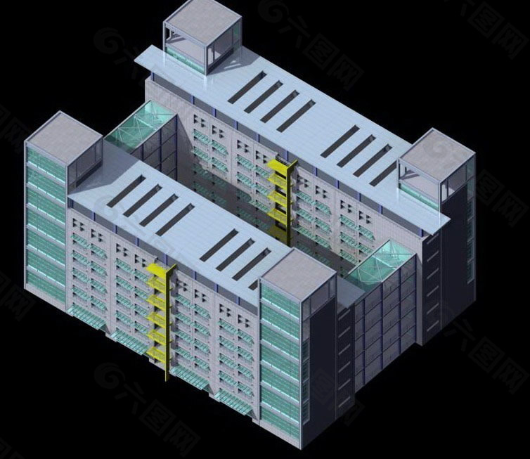 多层学校建筑群3D模型设计