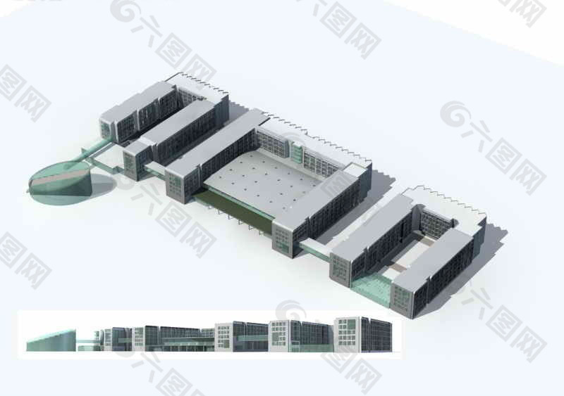 商业中心建筑群3D模型设计