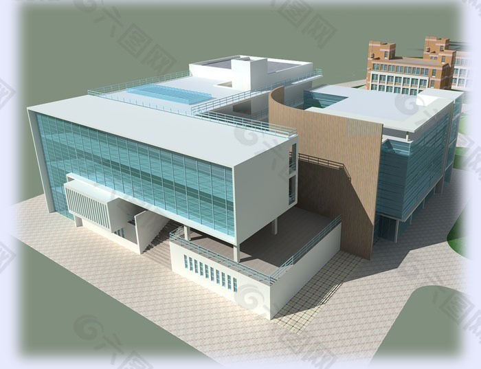 公共建筑日景3d效果图