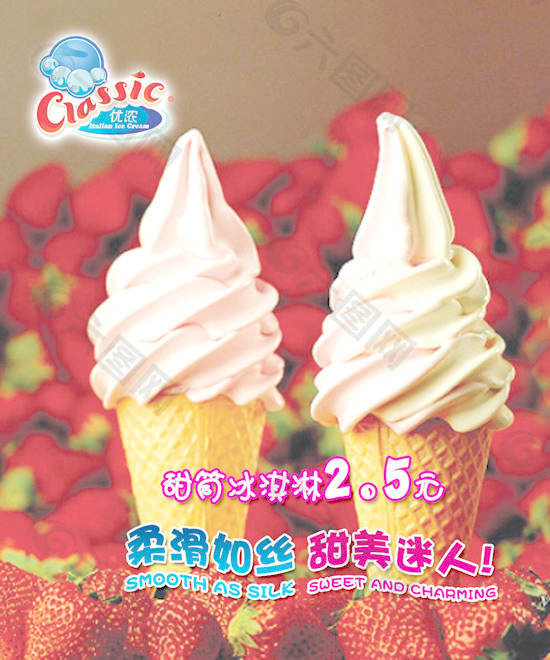 甜筒冰淇淋海报
