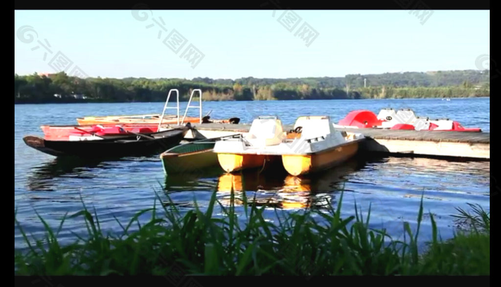 湖水小船视频素材