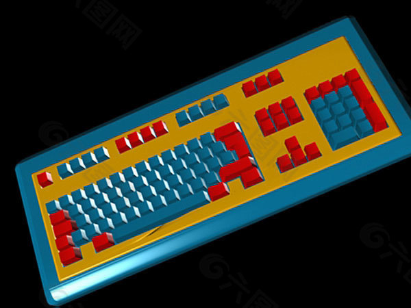 红色键盘模型