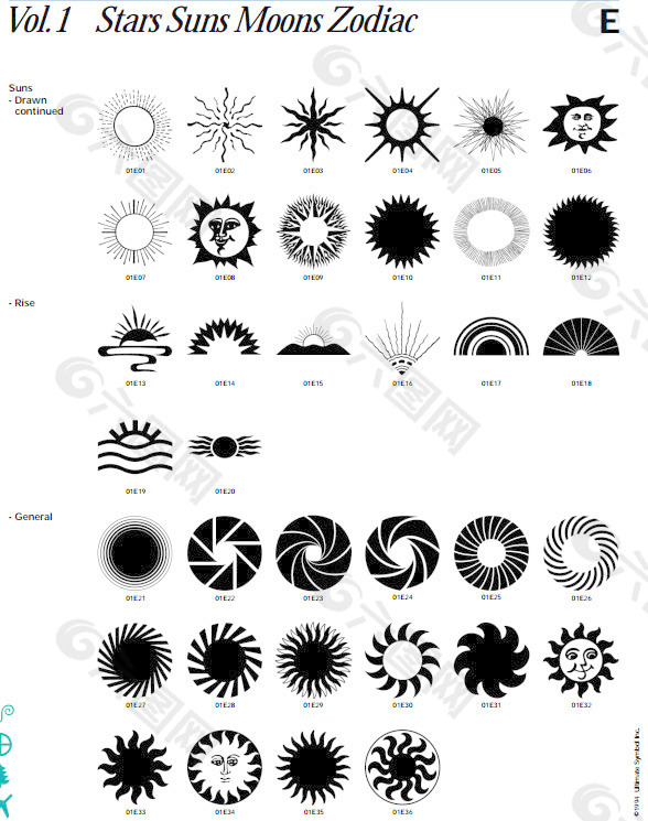 矢量太阳图案