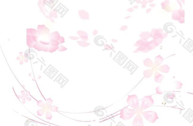粉色花背景花边图片设计元素素材免费下载 图片编号 六图网