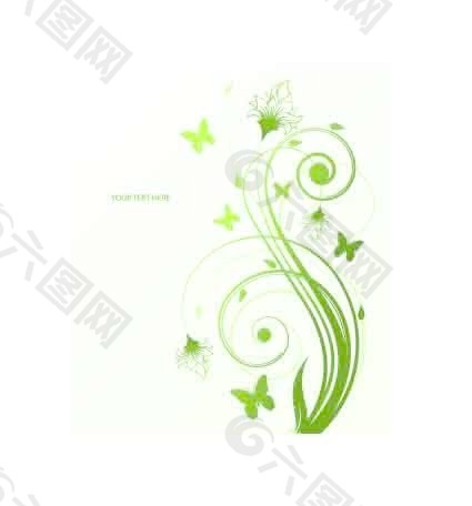 藤蔓绿色卡片花纹