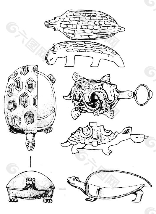 传统吉祥动物纹样龟器皿