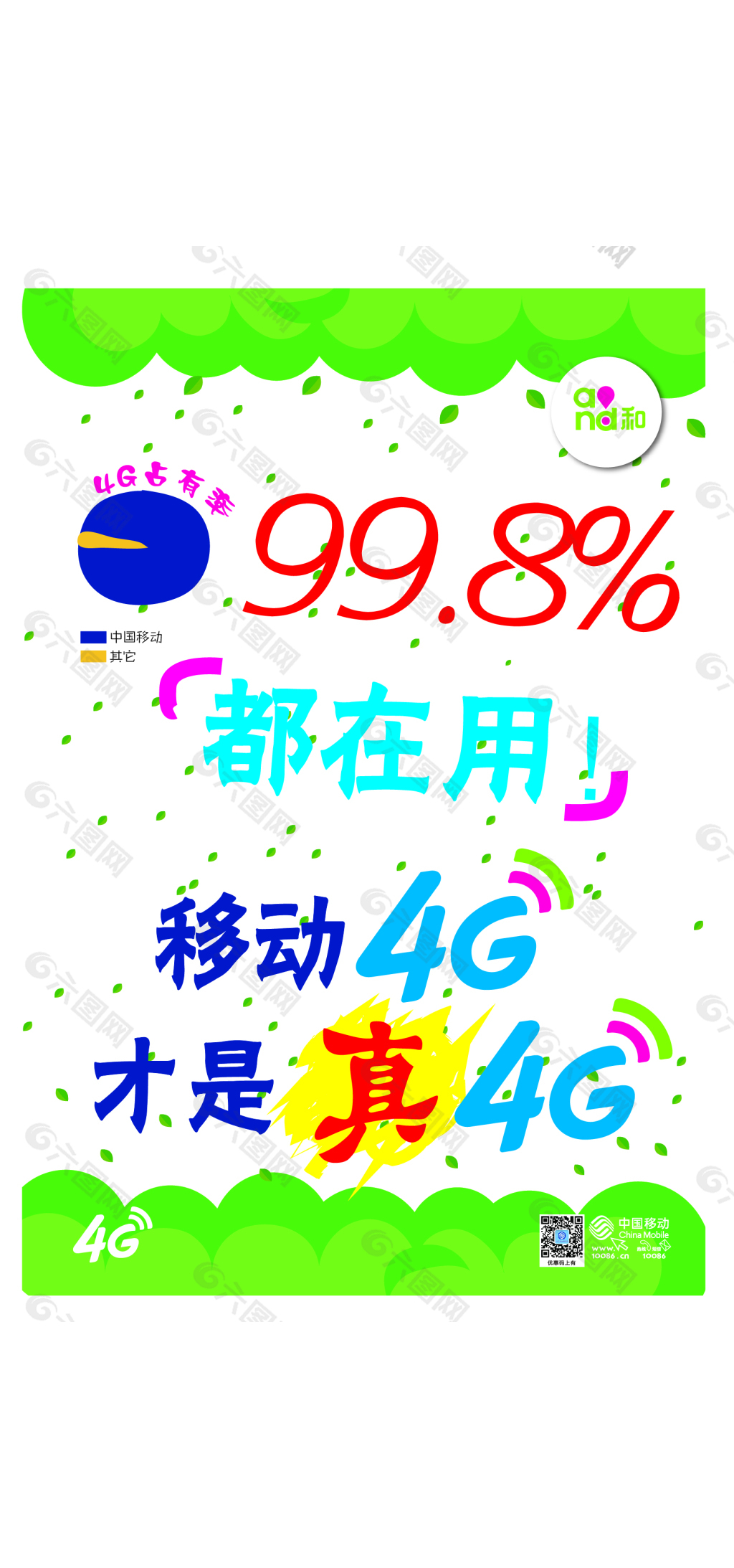 清新4G移动促销海报