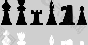 国际象棋棋子的剪辑艺术