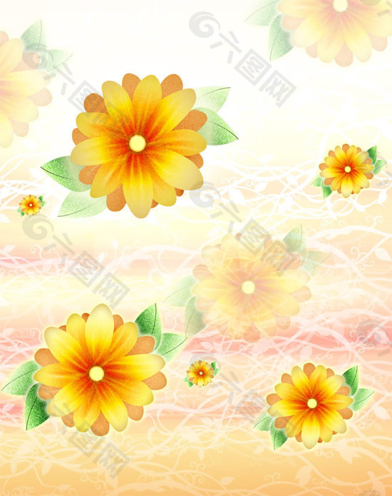 黄色花朵图案