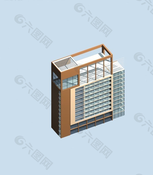 时尚现代高层住宅楼3D模型设计