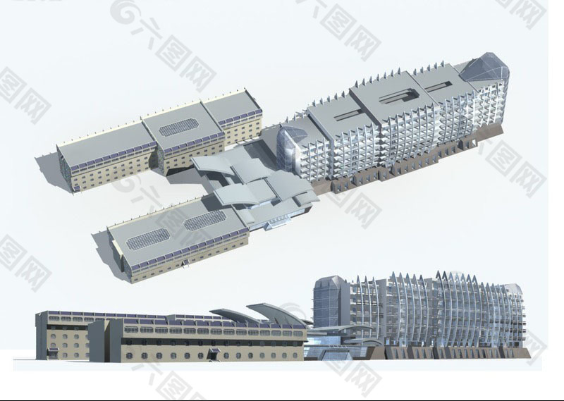 豪华大型公建模型设计3D模型素材