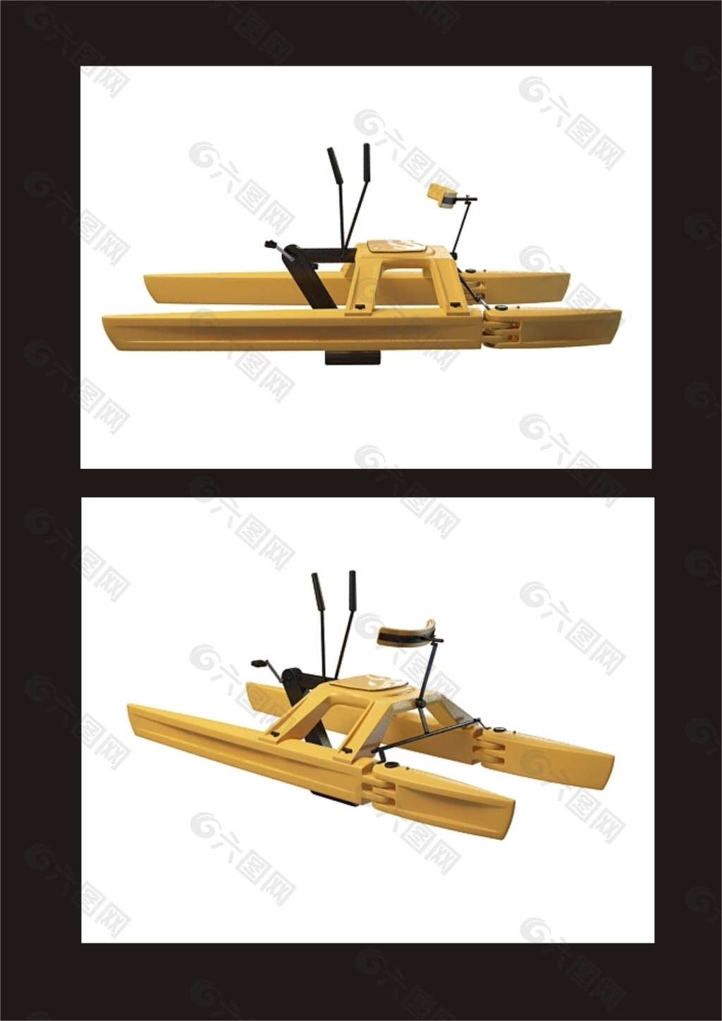 黄色游艇3d模型