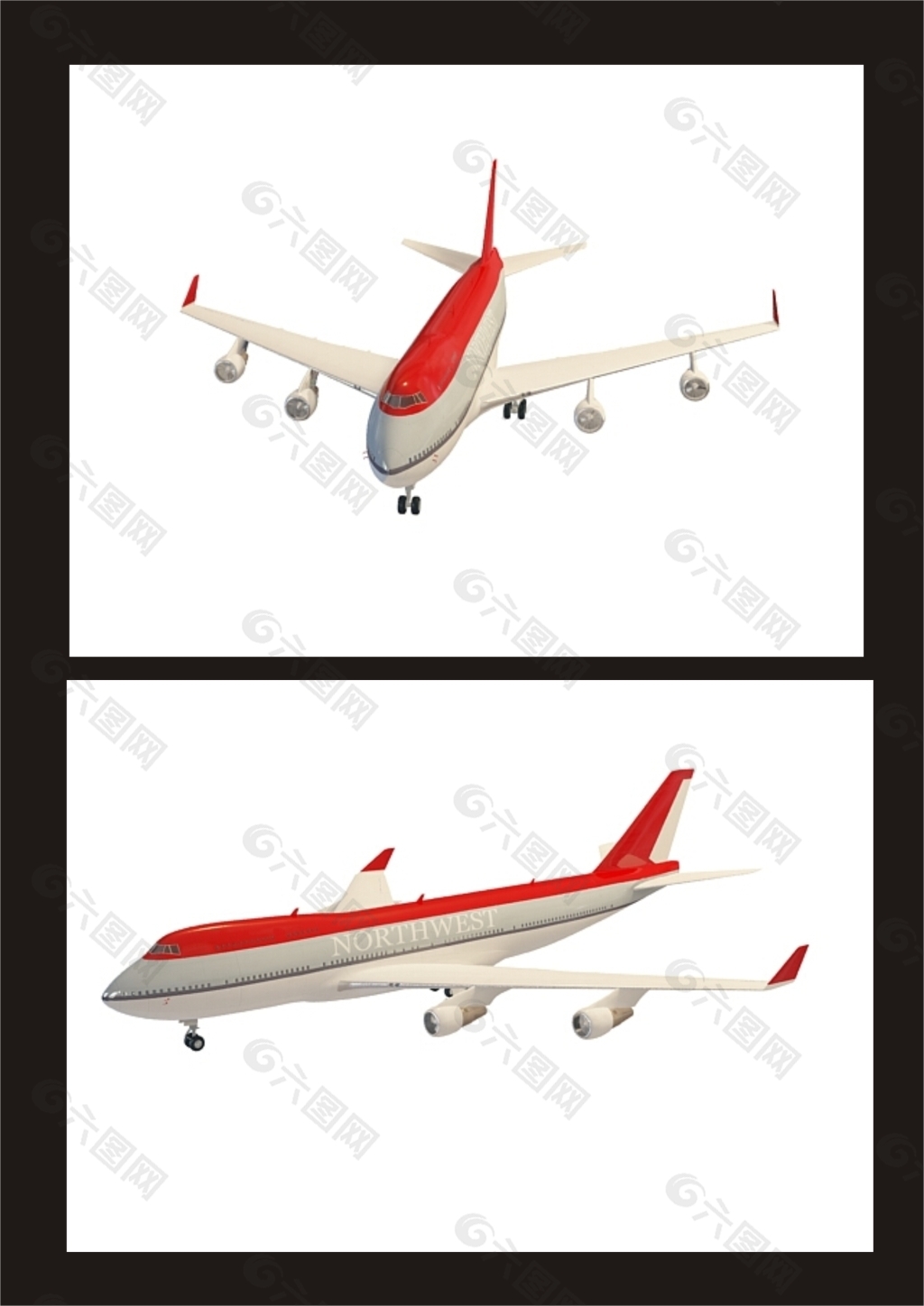 红色客机3d模型