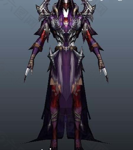 紫色铠甲模型