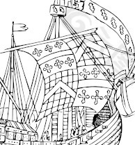 从世纪中期剪贴画的船