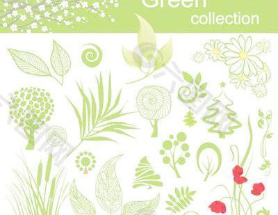 绿色植物花纹图案