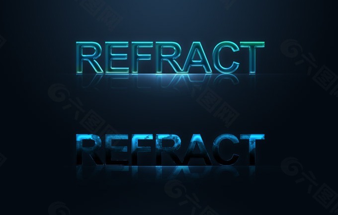 REFRACT倒影炫光艺术字