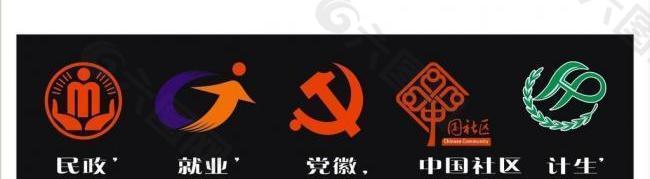 民政logo 就业logo 计生logo 中国社区logo 党徽logo图片