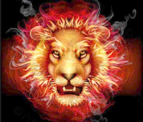 火焰狮子头矢量图