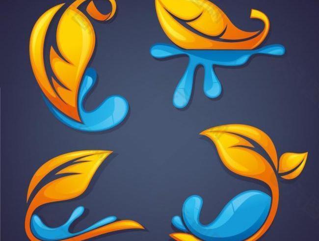 树叶水珠水滴 logo设计图片