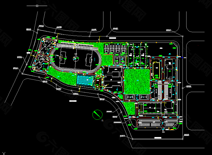 CAD学校总平面图