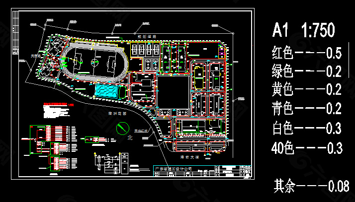 CAD学校路灯布置图