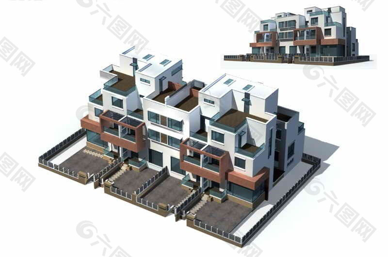 别墅建筑群3D模型