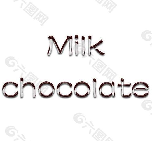 牛奶巧克力字体