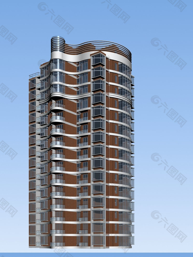 高层住宅建筑3D模型设计