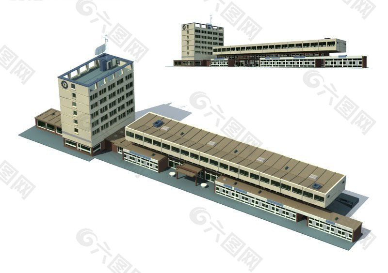 候车室建筑大厦3D模型