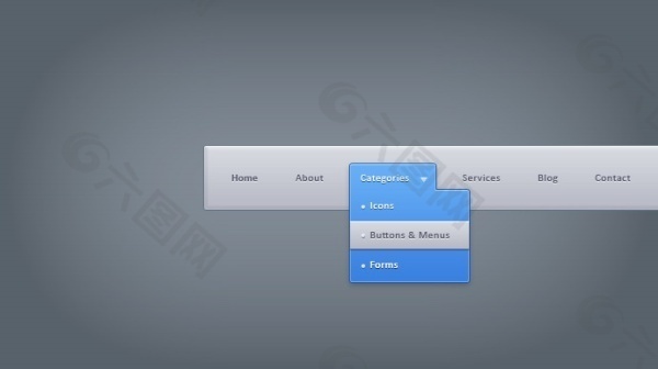 网页下拉菜单psd素材