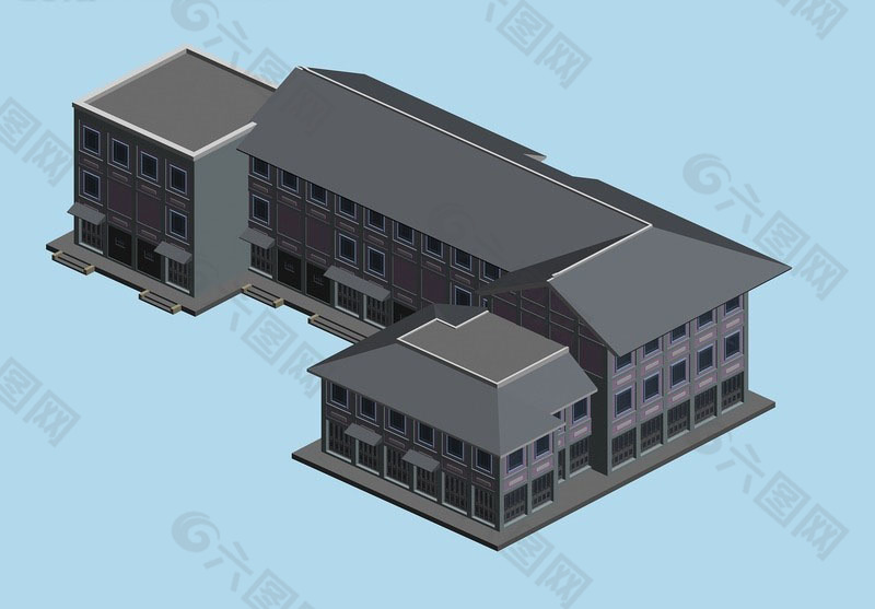 普通风格建筑3D模型