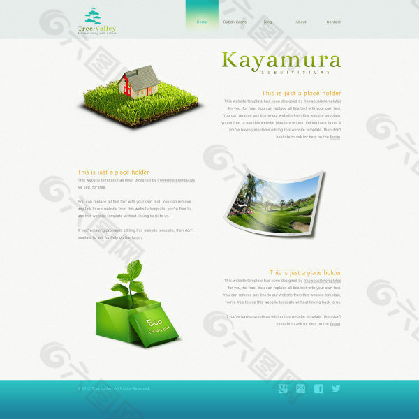 经典环保网站模板PSD素材