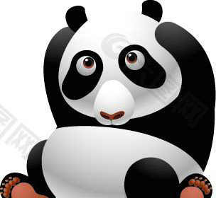 卡通动物熊猫PSD素材