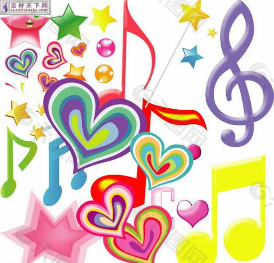 星星音符元素PSD素材