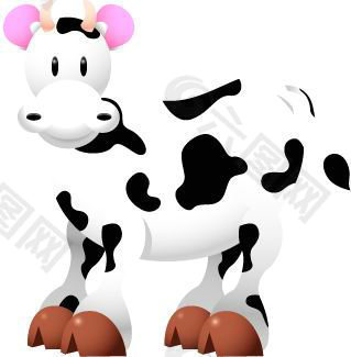 卡通动物奶牛PSD素材