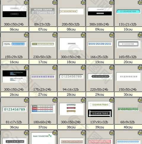 50张计数器图片PSD素材