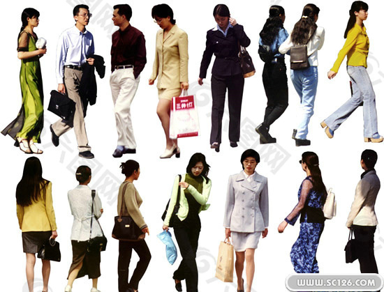 都市行人psd素材