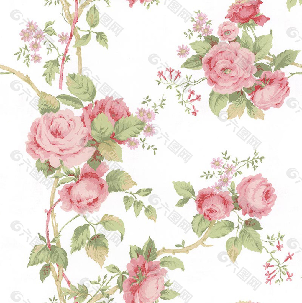 手绘蔷薇花设计图片素材