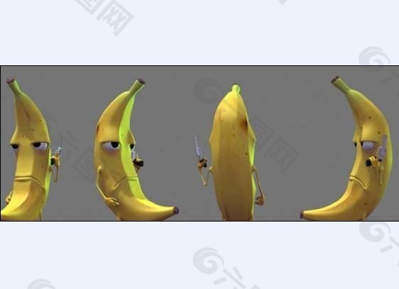 表情的香蕉模型