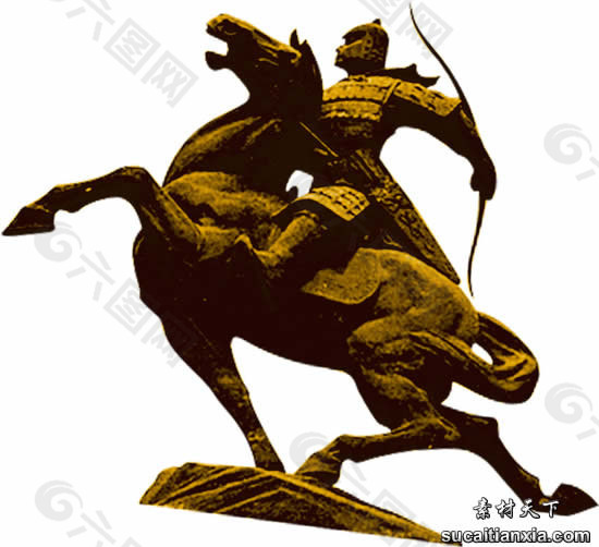 骑马的将军雕塑psd图片素材