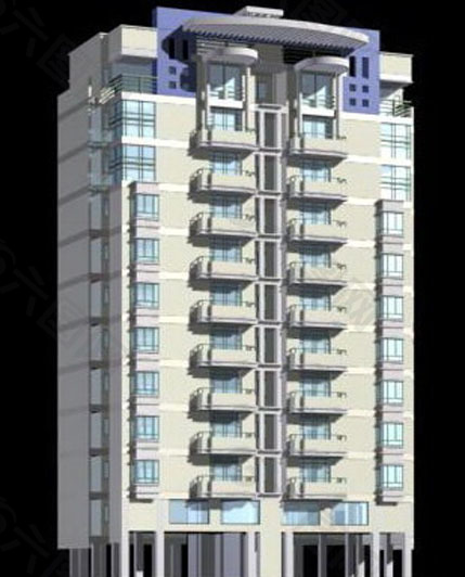 多层住宅板式楼模型