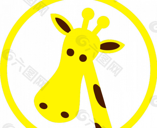 长颈鹿的头标志矢量图像