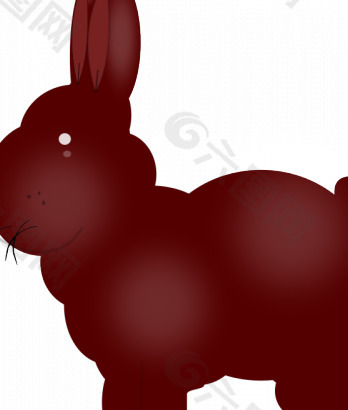 巧克力兔子矢量图像