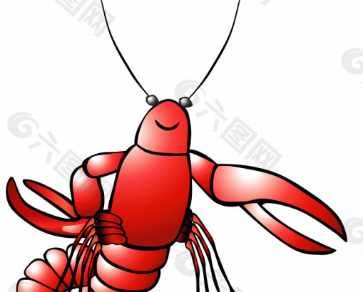 红龙虾矢量图像