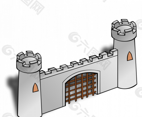一座城堡的矢量门